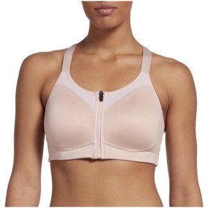 Calia Womens Go All Out Front Zip Sports Bra 38DD Pink High Impact Wire Free